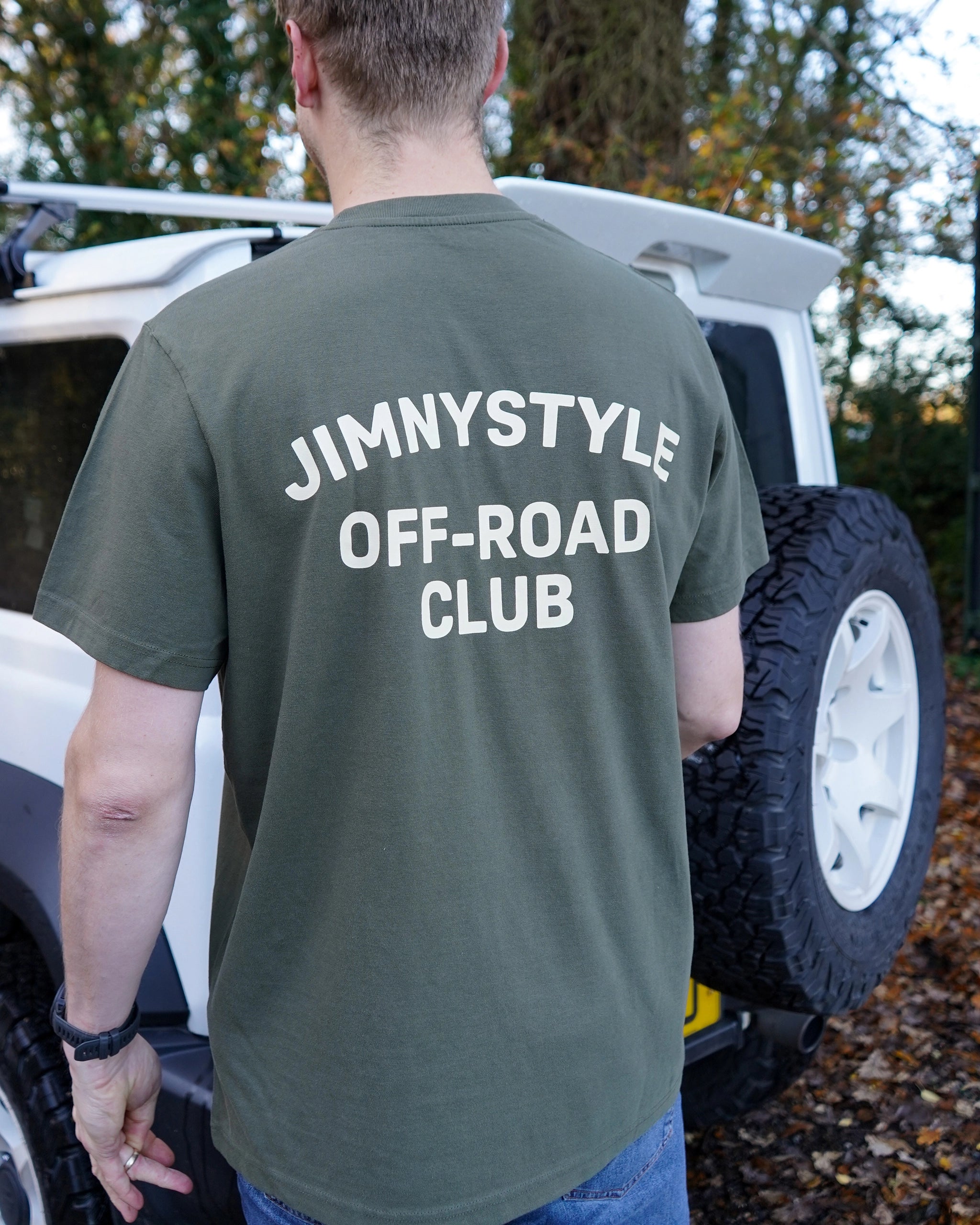 JIMNYSTYLE Off-Road Club T-Shirt - Moss Green - Jimny Tshirt