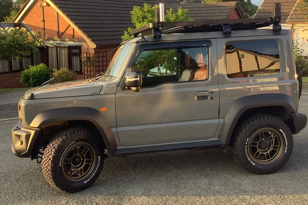 Grey Suzuki Jimny (2018+) with 16" ENKEI ALLROAD RPT1 Wheels in Matte Bronze