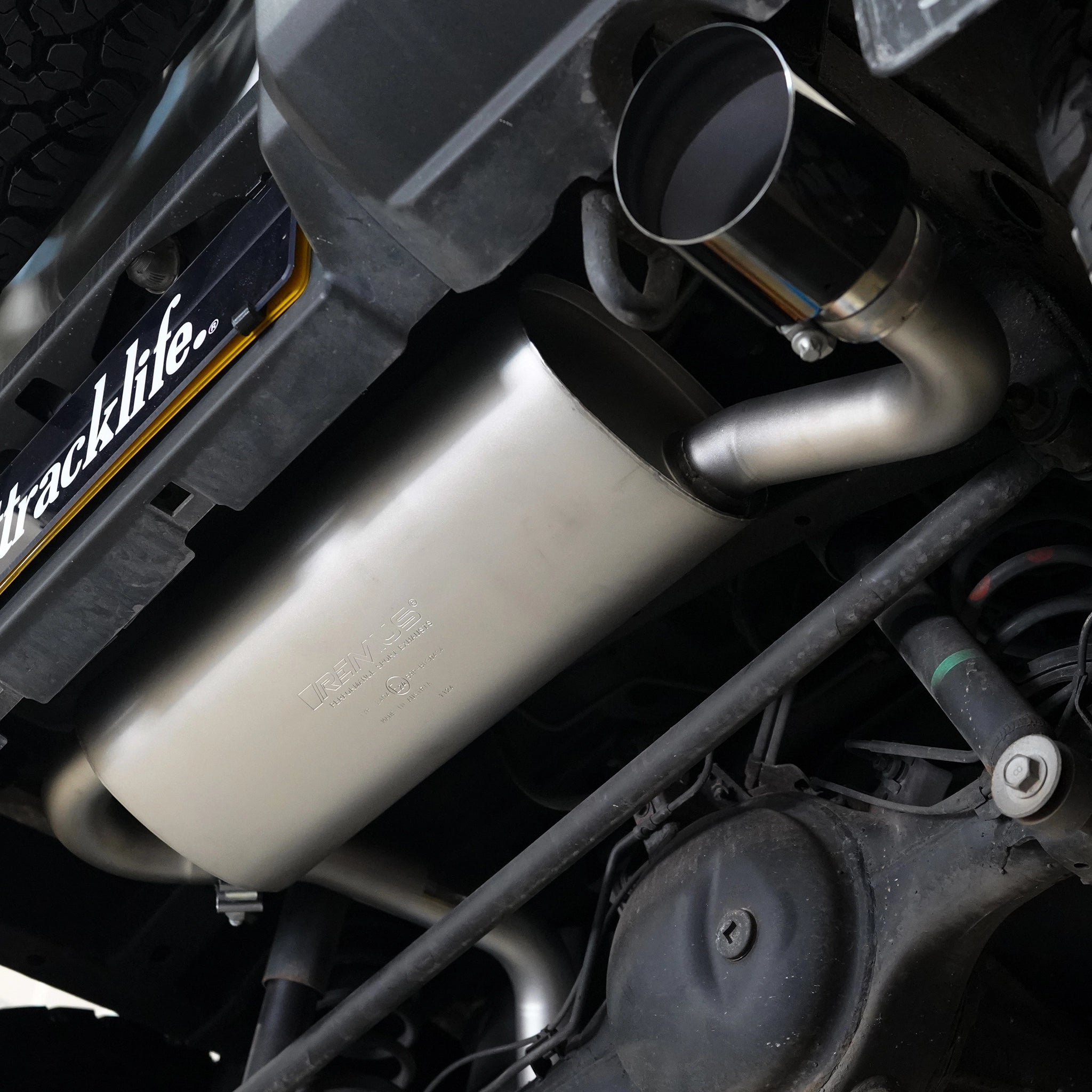 Close-up of a Suzuki Jimny exhaust system by Remus installed by Street Track Life JimnyStyle