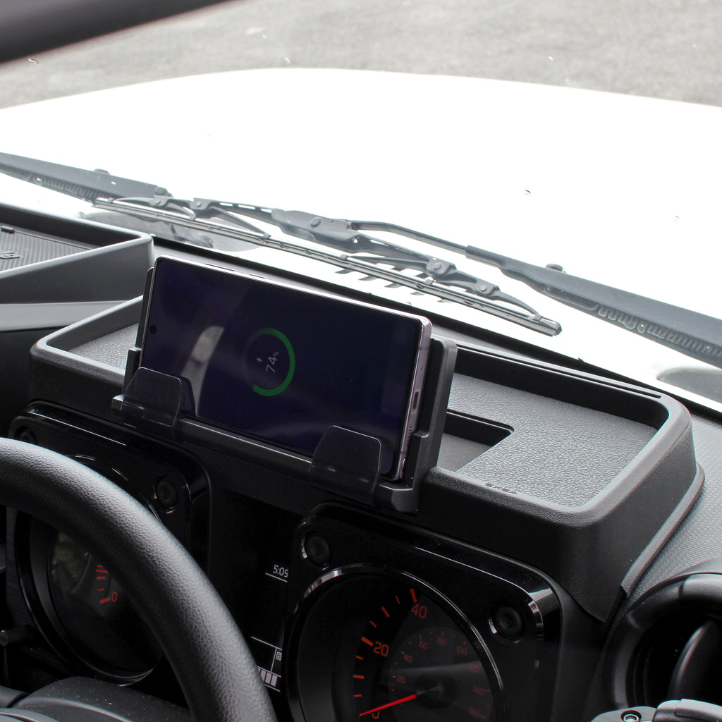 Dashboard Storage Tray with Phone Holder & Wireless Charger for Suzuki Jimny (2018+)
