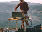 Dometic Go Compact Camp Table / Bamboo Top Camping Table With Adjustable height legs fold away